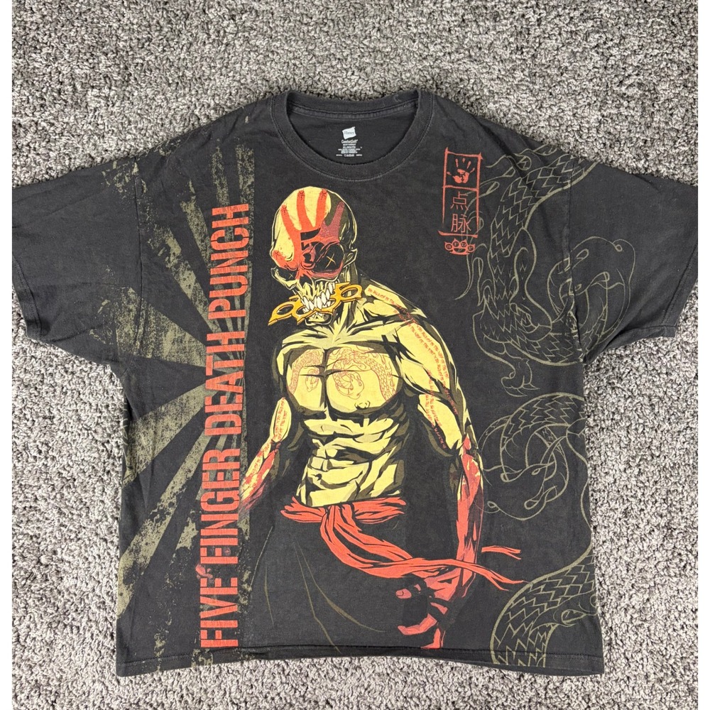 Five Finger Death Punch Way of the Fist 2010 Band T-Shirt Mens XL Black Hanes